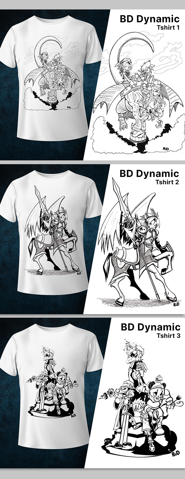 Divers visuel pour tshirt cadeau client magasin BD Dynamic