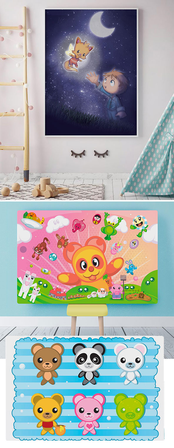 Toiles numériques thème enfant - grand format