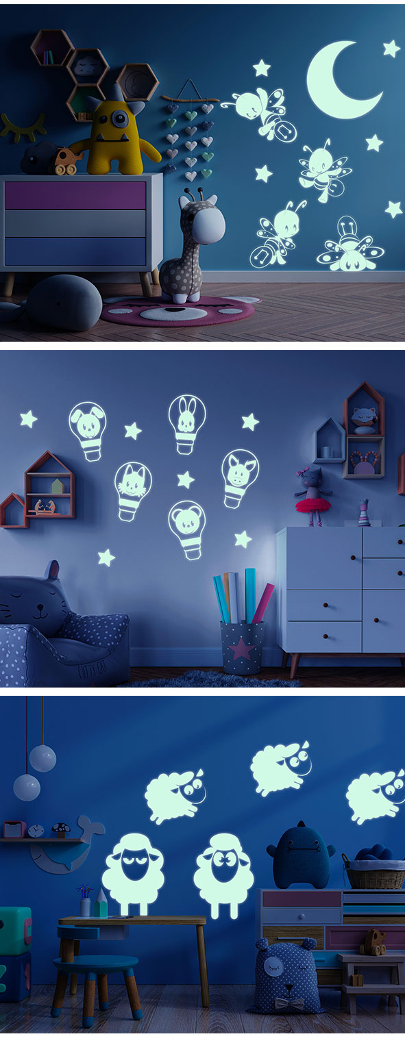 Stickers glow in the dark pour enfant