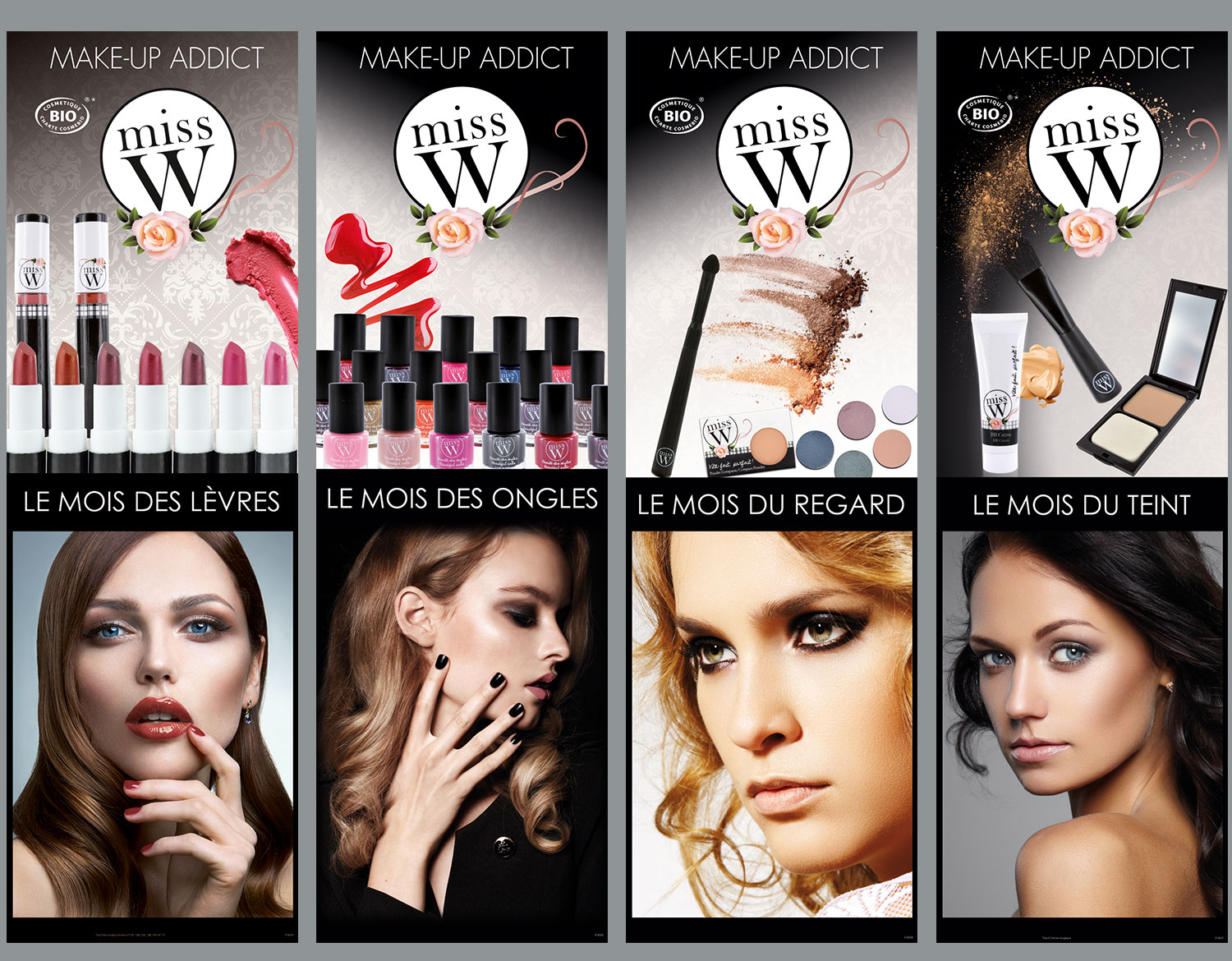 Affiches publicitaires pour points de ventes miss W